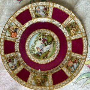 Set of Antique Austria Royal Vienna Porcelain 6.5 to 6.75 inch porcelain Plates.